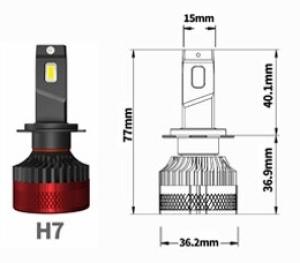 H7 LED-konvertering på 55W F5 55W 20000Lm - 3