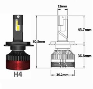 H4 LED F5 55W 20000Lm Hel/halvljus - 3