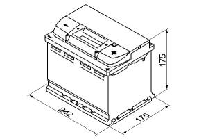 Batteri 12V 62Ah 540CCA Exide - 2