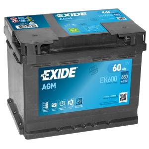 Batteri AGM 12V 60Ah 680CCA Exide - 1