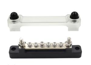 Kopplingsplint Busbar 2xM8 6xM5 (-), svart - 1