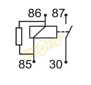 Minirelä 12V 70A med resistor - 3