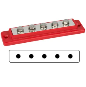 Kopplingsplint 5x10mm2 M5, röd - 1