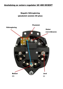 Generator 24V 175A 2-polig (Extern regulator) - 2