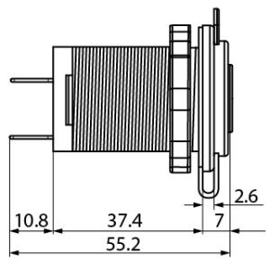 USB-uttag A+C för infälld montering 108W - 2
