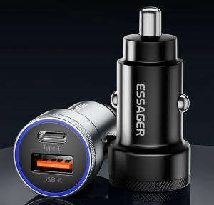 USB-uttag A+C 54W för cigguttag - 1