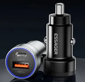 USB-uttag A+C 54W för cigguttag - 1