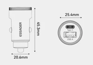 USB-uttag A+C 54W för cigguttag - 2