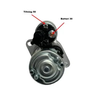 Startmotor 12V 1.0kW 9 Kuggar CW (oljetätad) - 2