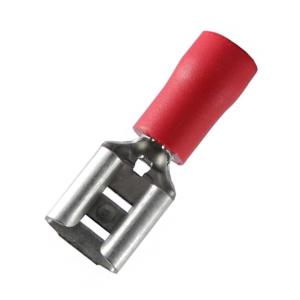 Kabelsko 6.3mm flatstift hona, röd - 1