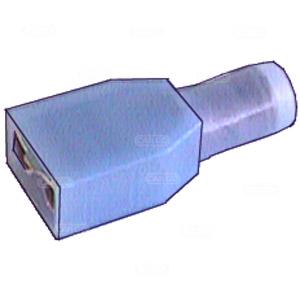 Kabelsko, 6.3mm Flatstift, blå (Helisolerad) - 1