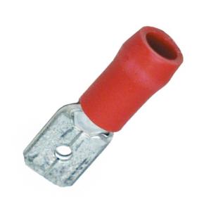 Kabelsko 6.3mm flatstift hane, röd - 1