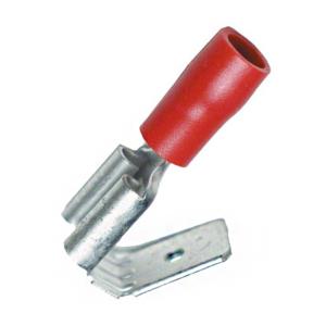 Kabelsko 6.3mm flatstift med extra anslutning, röd - 1