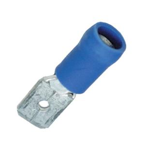 Kabelsko 6.3 mm flatstift, blå - 1