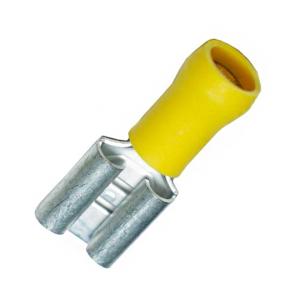 Kabelsko 6.3 mm flatstift hona, gul - 1