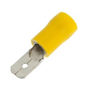Kabelsko gul 6.3mm flatstift hane - 1