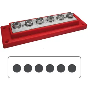 Kopplingsplint 6x50mm2 M8, röd - 1