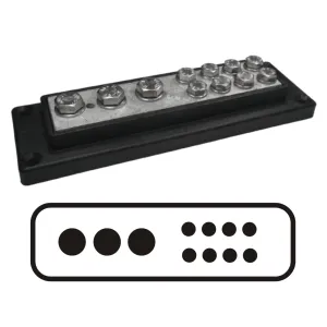 Kopplingsplint 3xM8 + 8xM6, svart - 1