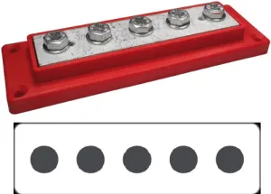 Kopplingsplint 5x95mm2 M8, röd - 1