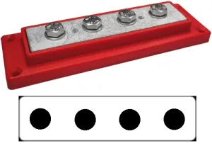 Kopplingsplint 4x120mm2 M8, röd - 1