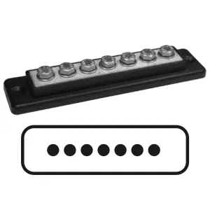 Kopplingsplint 7x6mm2 M5, svart - 1