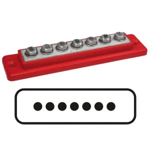 Kopplingsplint 7x6mm2 M5, röd - 1